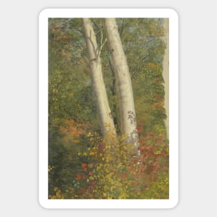 Birch Trees in Autumn by Frederic Edwin Church Sticker